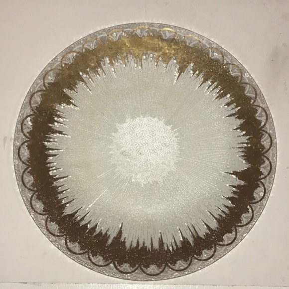 Dorothy Thorpe Atomic Mid Century Modern Textured Glass Platter 14”  Gorgeous - Picture 1 of 9